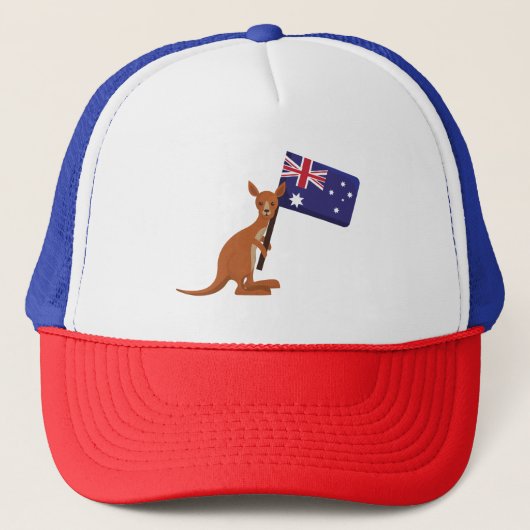 kangaroo australia flag truckerkappe (Vorderseite)