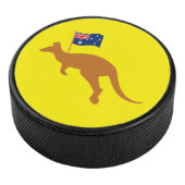 Kangaroo-Australia-Flagge gelb Eishockey Puck (3/4)