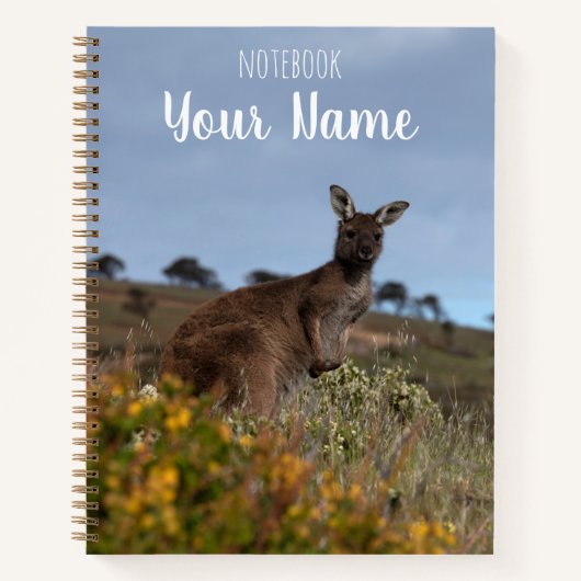 Kangaroo Australia Frühlingsblumen Doppelseitig Notizblock (Vorderseite)