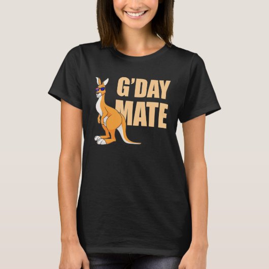Kangaroo Australia G'Day Mate Australisches Symbol T-Shirt (Vorderseite)