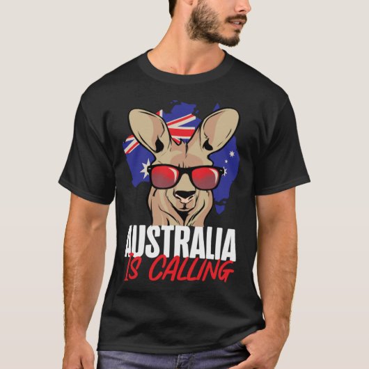 Kangaroo Australia Is Calling T-Shirt (Vorderseite)