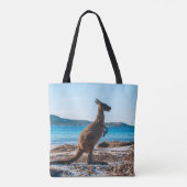 Kangaroo Australia Lucky Bay Beach Foto Tasche (Rückseite)