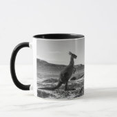 Kangaroo Australia Lucky Bay Black and White Foto Tasse (Links)