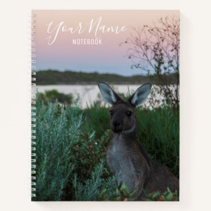 Kangaroo Australia Pink Sunset Double Side Foto Notizblock