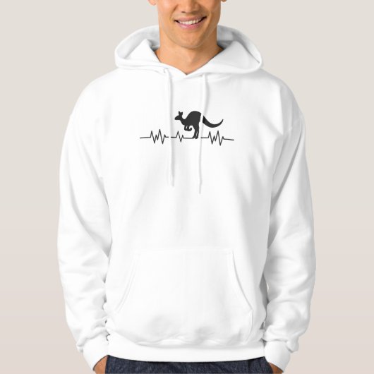 Kangaroo Australia Pulse Heartbeat Australischer S Hoodie (Vorderseite)