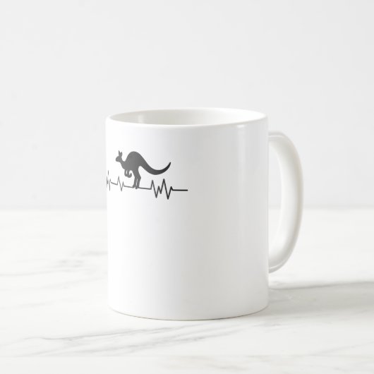 Kangaroo Australia Pulse Heartbeat Australischer S Kaffeetasse (VorderseiteRechts)