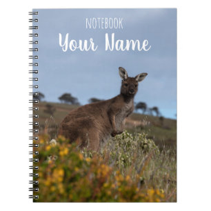 Kangaroo Australia Yellow Spring Flowers Foto Notizblock