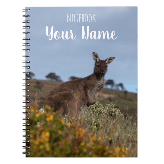 Kangaroo Australia Yellow Spring Flowers Foto Notizblock (Vorderseite)