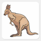 Kangaroo Australian Wildlife Square Sticker (Vorderseite)