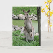 Kangaroo - Australien Beckons Karte (Gelbe Blume)
