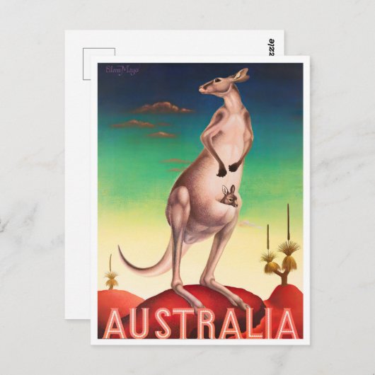 Kangaroo Australien Jahrtausende Postkarte (Vorne/Hinten)