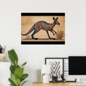 Kangaroo, australisch-australisch-australisch poster (Heimbüro)