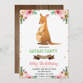 Kangaroo Baby Dusche Einladung (Vorne/Hinten)