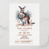 Kangaroo Baby Dusche Folieneinladung (Vorderseite)