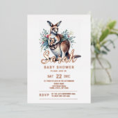 Kangaroo Baby Dusche Folieneinladung (Stehend vorne)