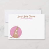 Kangaroo Baby Girl Dusche Pink Einladung (Vorderseite)