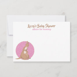 Kangaroo Baby Girl Dusche Pink Einladung