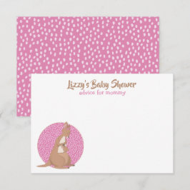Kangaroo Baby Girl Dusche Pink Einladung