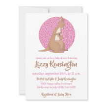 Kangaroo Baby Girl Dusche Pink Muster