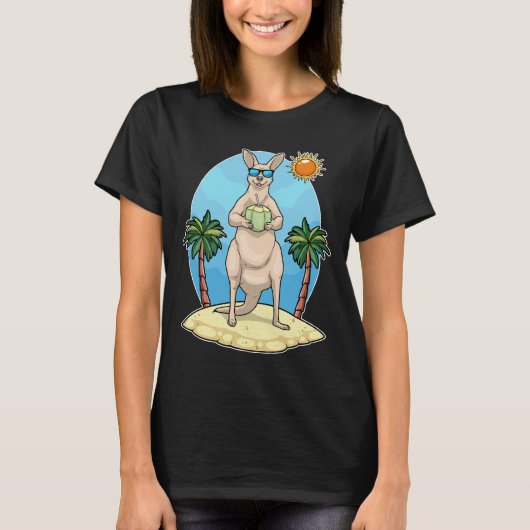Kangaroo Beach Kokos Sommer T-Shirt (Vorderseite)