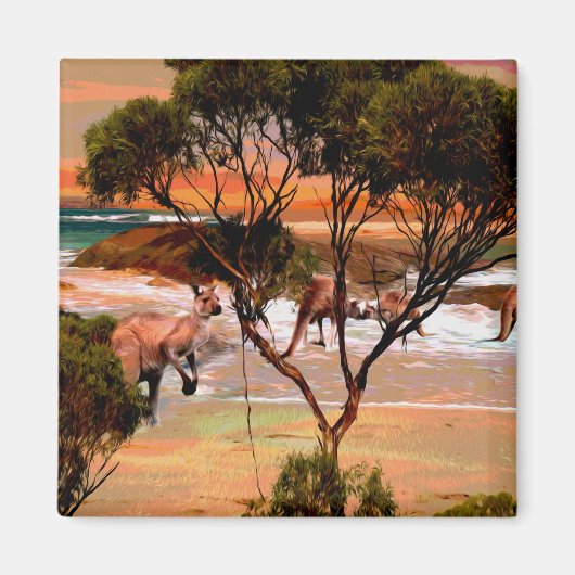 Kangaroo Beach Oil Paint, Kühlschrankmagnet (Vorne)