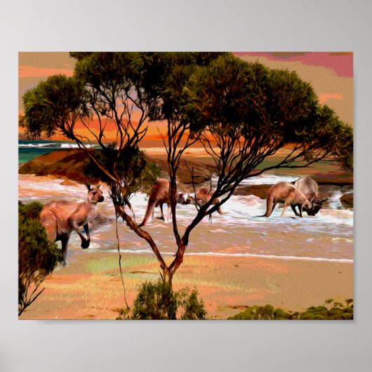 Kangaroo Beach Oil Paint, Poster (Vorne)