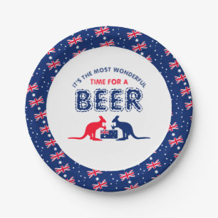 Kangaroo Beer, australische Flagge, Weihnachtsgebä Pappteller