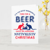 Kangaroo Beer, Australische Flagge Weihnachtsgrüße Karte (Gelbe Blume)