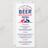 Kangaroo Beer, australische Flagge, Weihnachtsmenü Einladung (Vorderseite)