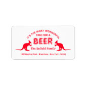 Kangaroo Beer, Australische Weihnachten Adressaufkleber (Vorne)
