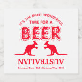 Kangaroo Beer, Australische Weihnachten Bierflaschenetikett (Einzelnes Label)