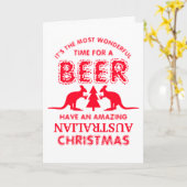 Kangaroo Beer, Australischer Weihnachtsgruß Karte (Gelbe Blume)