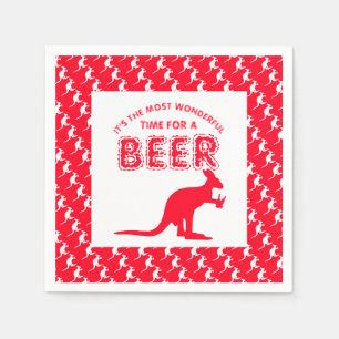 Kangaroo Beer, australisches Weihnachtsgebäck Serviette