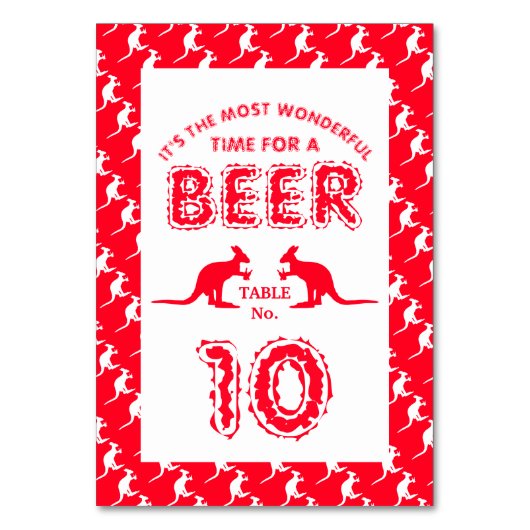 Kangaroo Beer, australisches Weihnachtsgebäck Tischnummer (Vorderseite)