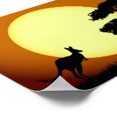 Kangaroo bei Sonnenuntergang Poster (Ecke)