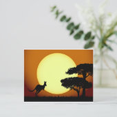Kangaroo bei Sonnenuntergang Postkarte (Stehend Vorderseite)