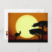 Kangaroo bei Sonnenuntergang Postkarte (Vorne/Hinten)