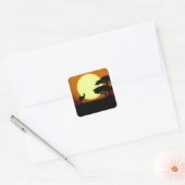 Kangaroo bei Sonnenuntergang Quadratischer Aufkleber (Umschlag)