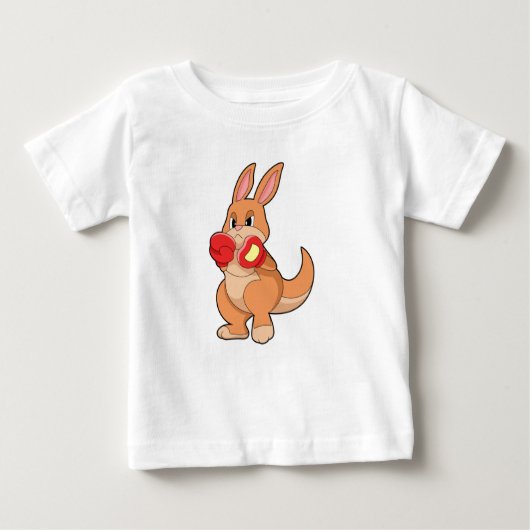 Kangaroo beim Boxen mit Boxhandschuhen Baby T-shirt (Vorderseite)