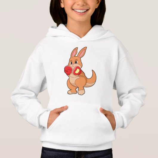 Kangaroo beim Boxen mit Boxhandschuhen Hoodie (Vorderseite)