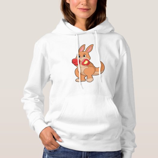 Kangaroo beim Boxen mit Boxhandschuhen Hoodie (Vorderseite)