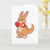 Kangaroo beim Boxen mit Boxhandschuhen Karte (Gelbe Blume)