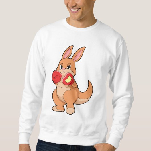 Kangaroo beim Boxen mit Boxhandschuhen Sweatshirt (Vorderseite)