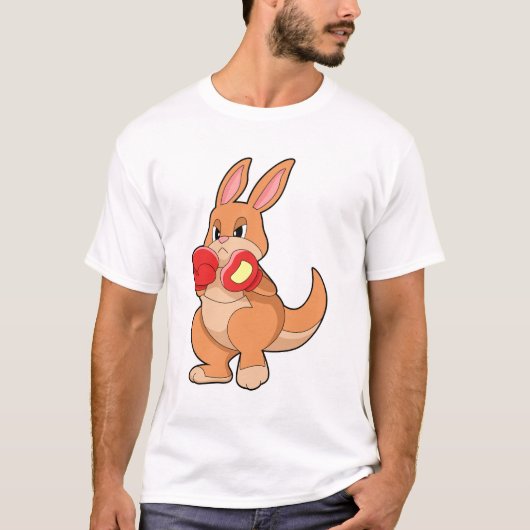 Kangaroo beim Boxen mit Boxhandschuhen T-Shirt (Vorderseite)