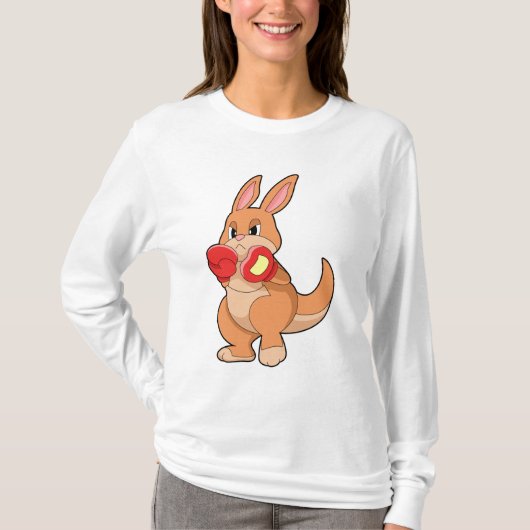 Kangaroo beim Boxen mit Boxhandschuhen T-Shirt (Vorderseite)