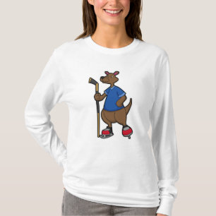 Kangaroo beim Eishockey mit Eishockeyschläger T-Shirt