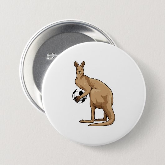 Kangaroo beim Fußballsport Button (Vorne & Hinten)