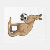 Kangaroo beim Fußballsport Fleecedecke (Vorderseite (Horizontal))
