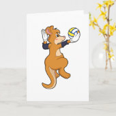 Kangaroo beim Volleyballsport Karte (Gelbe Blume)