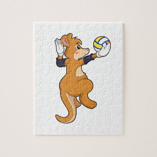 Kangaroo beim Volleyballsport Puzzle (Vertikal)